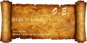 Olár Ernő névjegykártya